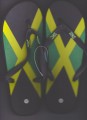Black, Green & Gold : Jamaica Sandals/Flip Flops
