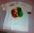 Red, Green & Gold Lion On White - T Shirt