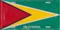 Black, Green, Red, White & Gold : Guyana License Plate